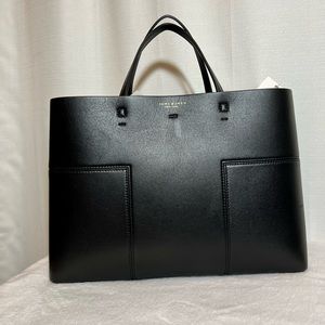 NWT Tory Burch Black Triple-T compartment Tote retails $528 w/ dust bag